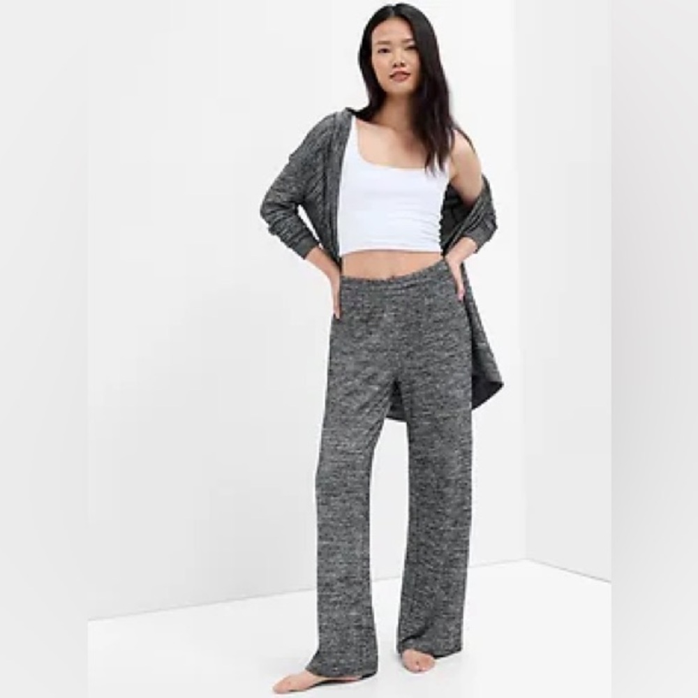 GAP Softspun Wide-Leg PJ Pants - XL - Black